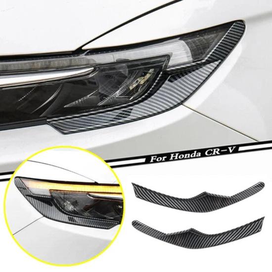 For 2023 Honda CR-V CRV Carbon Fiber Headlight Eyebrow Eyelid Strips Cover Trim