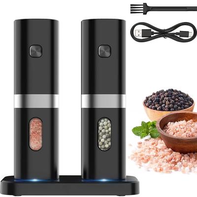 Мельница для перца, набор электрических мельниц для соли и перца, перезаряжаемая мельница для перца, 2 шт.