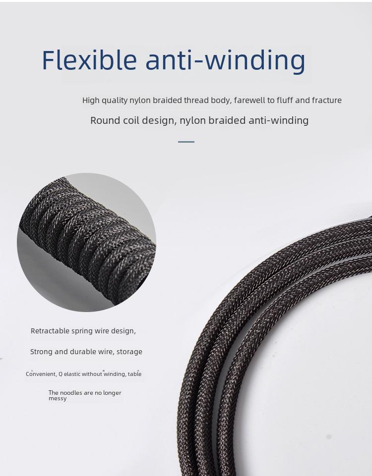 Кабель для механической клавиатуры Type-C Aviation Plug с пружинным разъемом