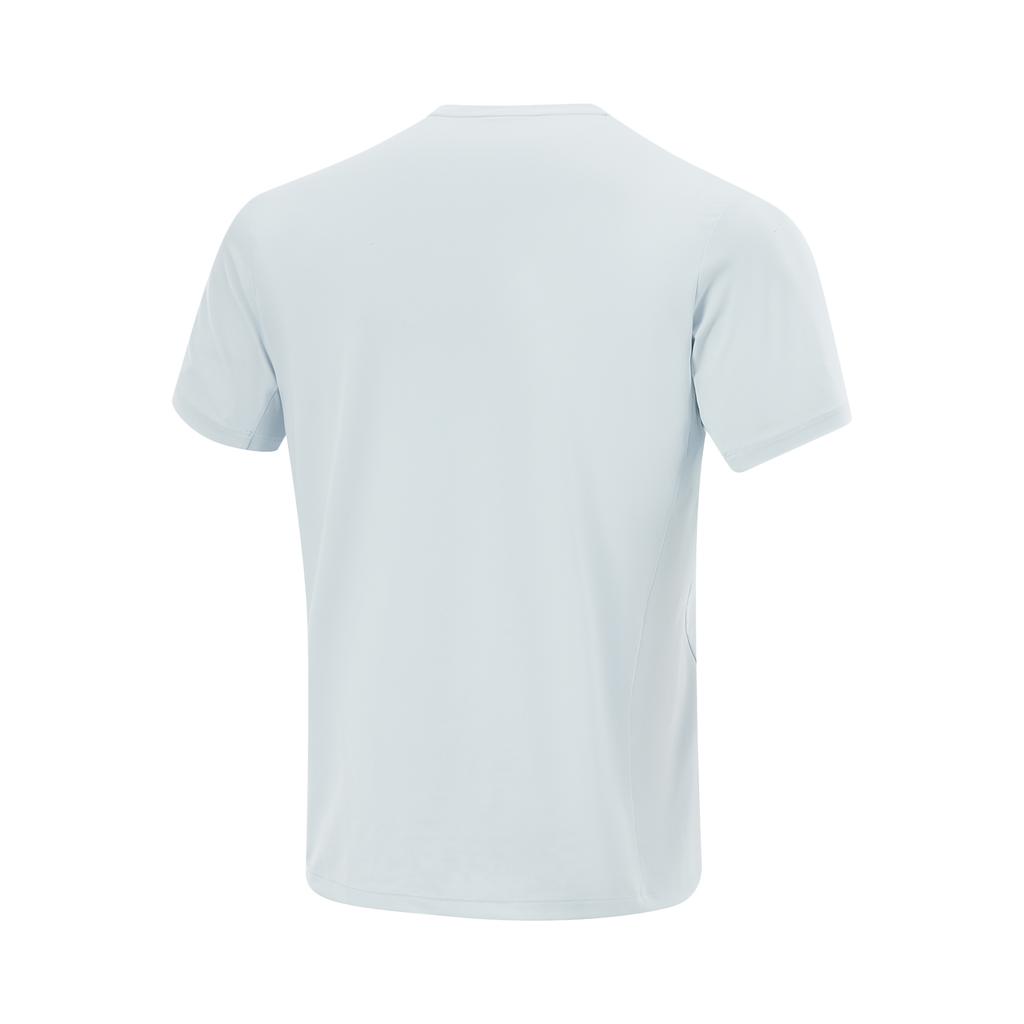 Li-Ning Серия Фитнес Простая однотонная футболка с круглым вырезом и короткими рукавами Мужские топы Народно-синий ATSV361-3