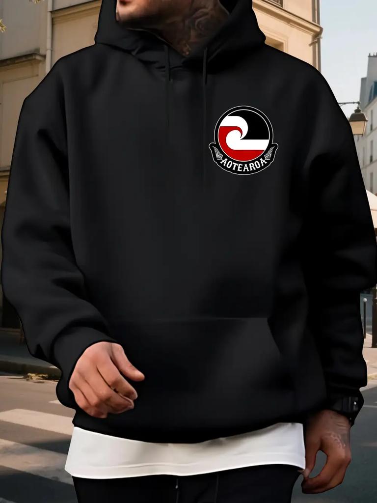 Black Hoodie - All-Season Casual Pullover Sweatshirt with Hood