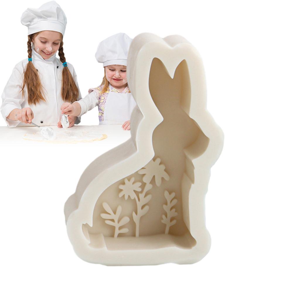 Формы Пасхального Кролика Силиконовые для литья смолы Форма Кролика для изготовления свечей Гибкие поделки Формы из смолы Декор стола Изготовление свечей