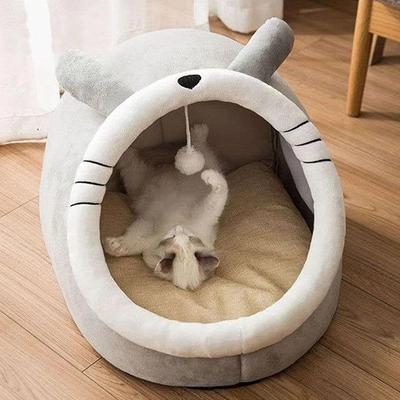 Палатка для домашних животных-пещера-кровать для кошек Маленькие собаки Самосогревающаяся кровать для кошек Кошачья хижина Удобная спальная кровать для домашних животных Складная съемная моющаяся будка для собак Комнатное кошачье гнездо