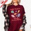 Salt Water Heals Everything Tshirt Beach Summer Casual Clothing Shell Graphic Printed Tshirt Conch Lover Gift Tee Unisex Tops