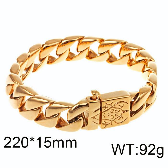 Kalen Men's Trendy Stainless Steel & Gold Korean Style Bracelet