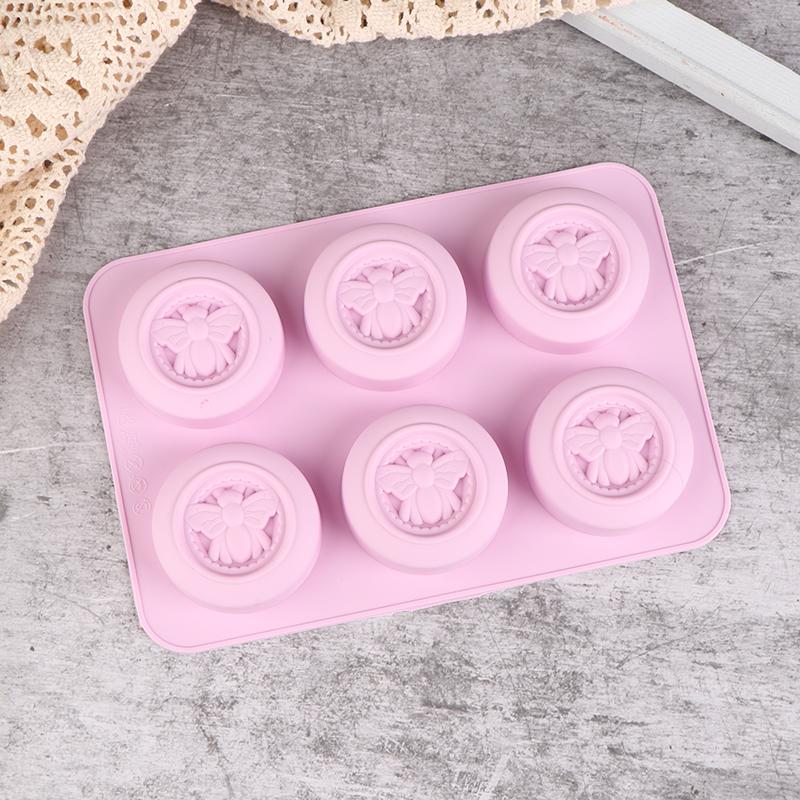 6 отверстий, круглые пчелы, силиконовые формы, сделай сам, ручная работа, ароматизированное мыло, ароматизированная свеча, форма для шоколадного мусса