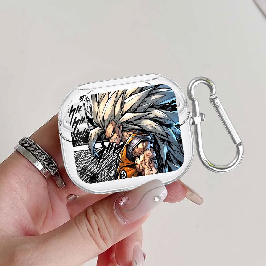 Case For Samsung Galaxy Buds 4 Pro Live 2Pro 3 FE 4Pro 3Pro 2 Clear Earphone Cases Cover With Hook D-ragonS B-allS Son Goku Cool