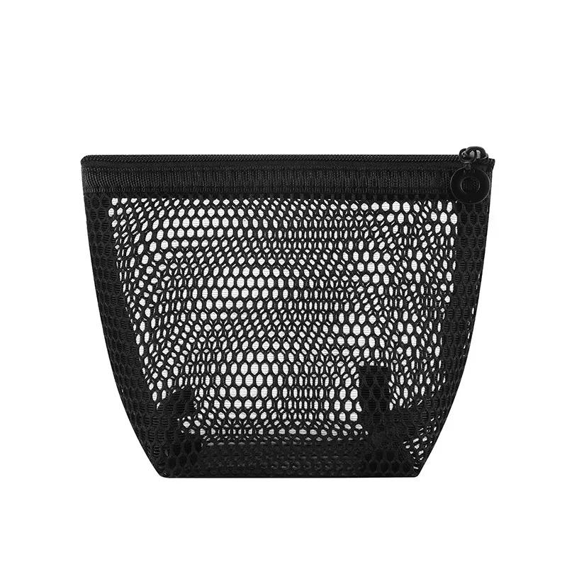 Стильная легкая сетчатая косметичка, женская квадратная косметичка с застежкой-молнией, многоцелевая сумка для хранения всякой всячины