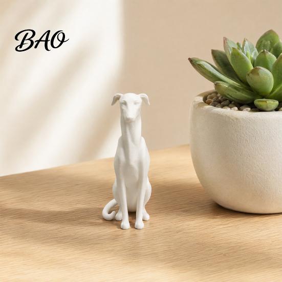 Desktop Dog Ornament 3D Printed Huibiti Figurine, Simulated Sitting Shape Model, Delicate Hair Mini Statue Texture, One-Piece Molding, Gift for Lovers