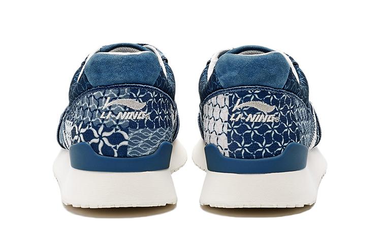 LI NING 1990 Cushioning Slip Resistant Abrasion Resistant Low top Running Shoes Men's Strait Blue ALFR089-1