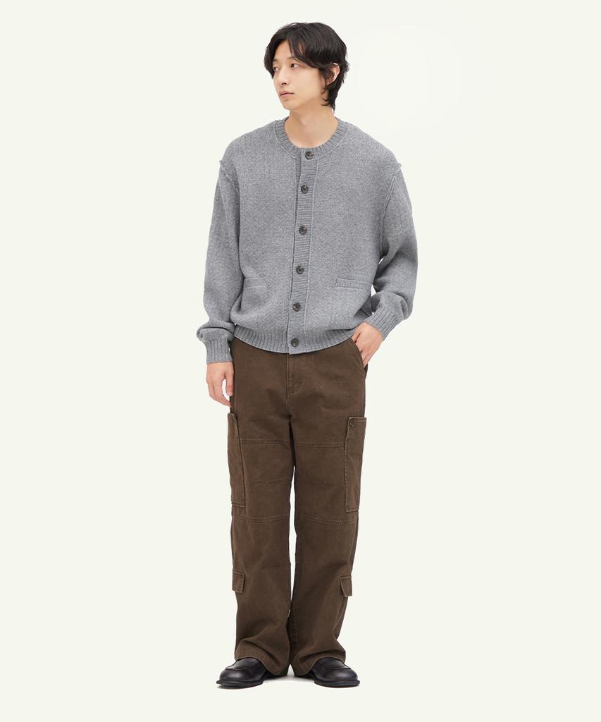 INTEMPOMOOD Button Pocket Cargo Pants_Brown