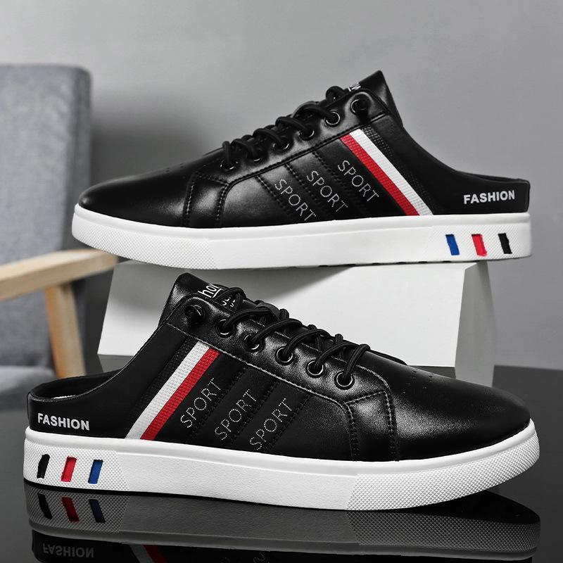 Новые летние мужские тапочки, брендовая удобная повседневная обувь для мужчин, модные кроссовки на плоской подошве, мужские полутапочки высокого качества, большой размер 48