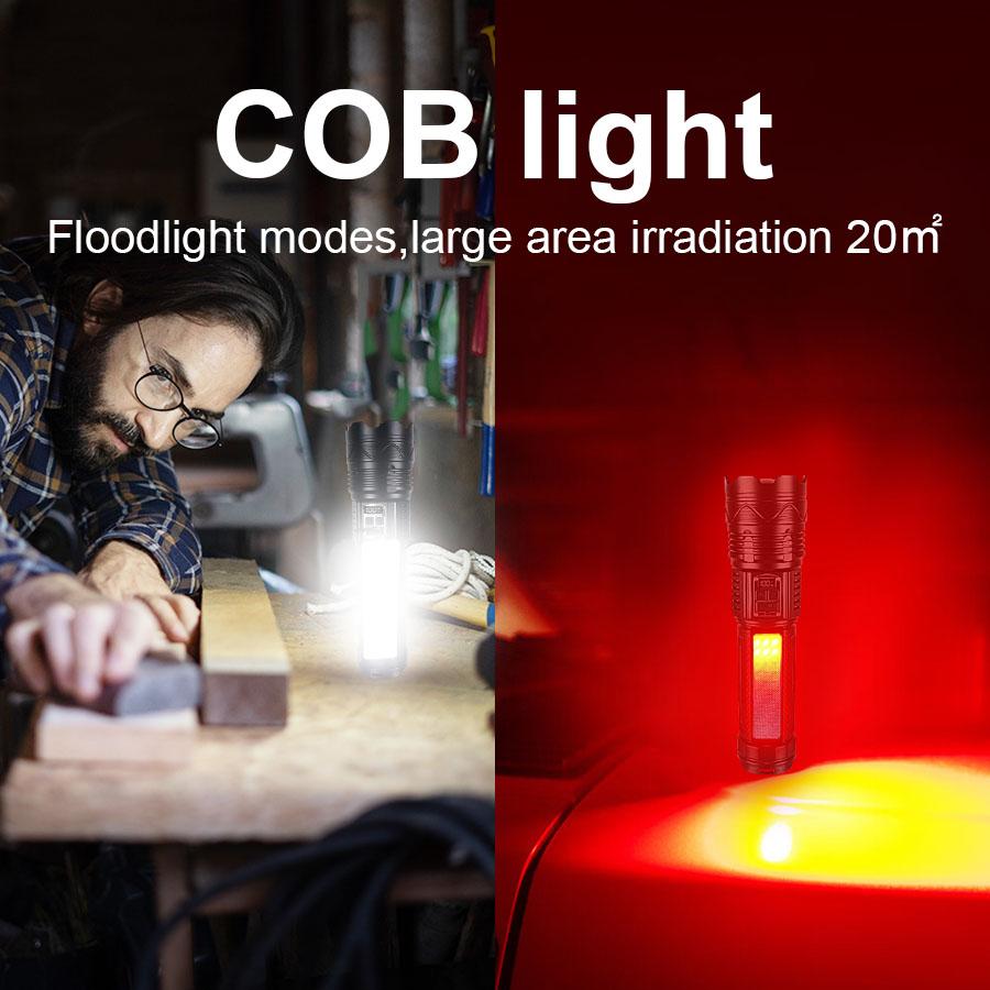 15000mah High Power Led Flashlights Built-in Battery Flash Light Emergency Spotlight Most Powerful Lantern