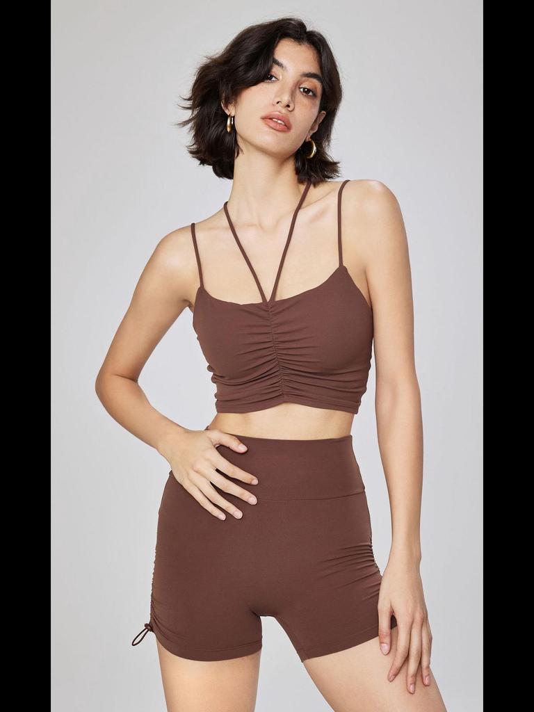 Women's Spring & Summer Sports Vest: Slimming Double Strap Yoga Bra & Nude Fitness Top