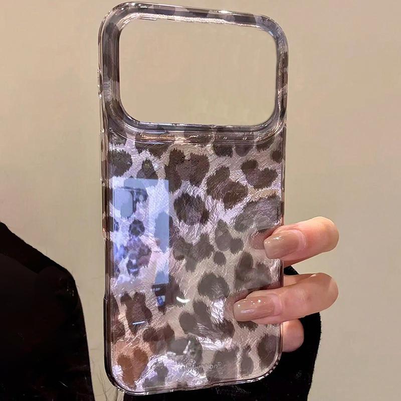 Роскошный чехол для телефона с леопардовым принтом и пайетками для iPhone 17 16 15 14 13 12 11 Pro Max XS X XR 16E 16 Plus 17 Air Ударопрочная задняя крышка
