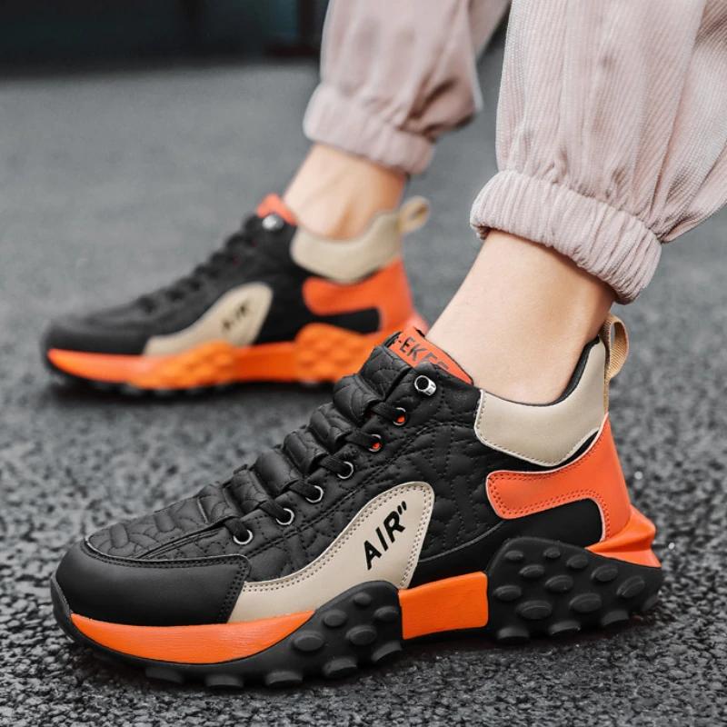 Брендовые мужские кроссовки, дизайнерские удобные кроссовки для мужчин, повседневная обувь с нескользящей подошвой, модная обувь для мужчин на платформе