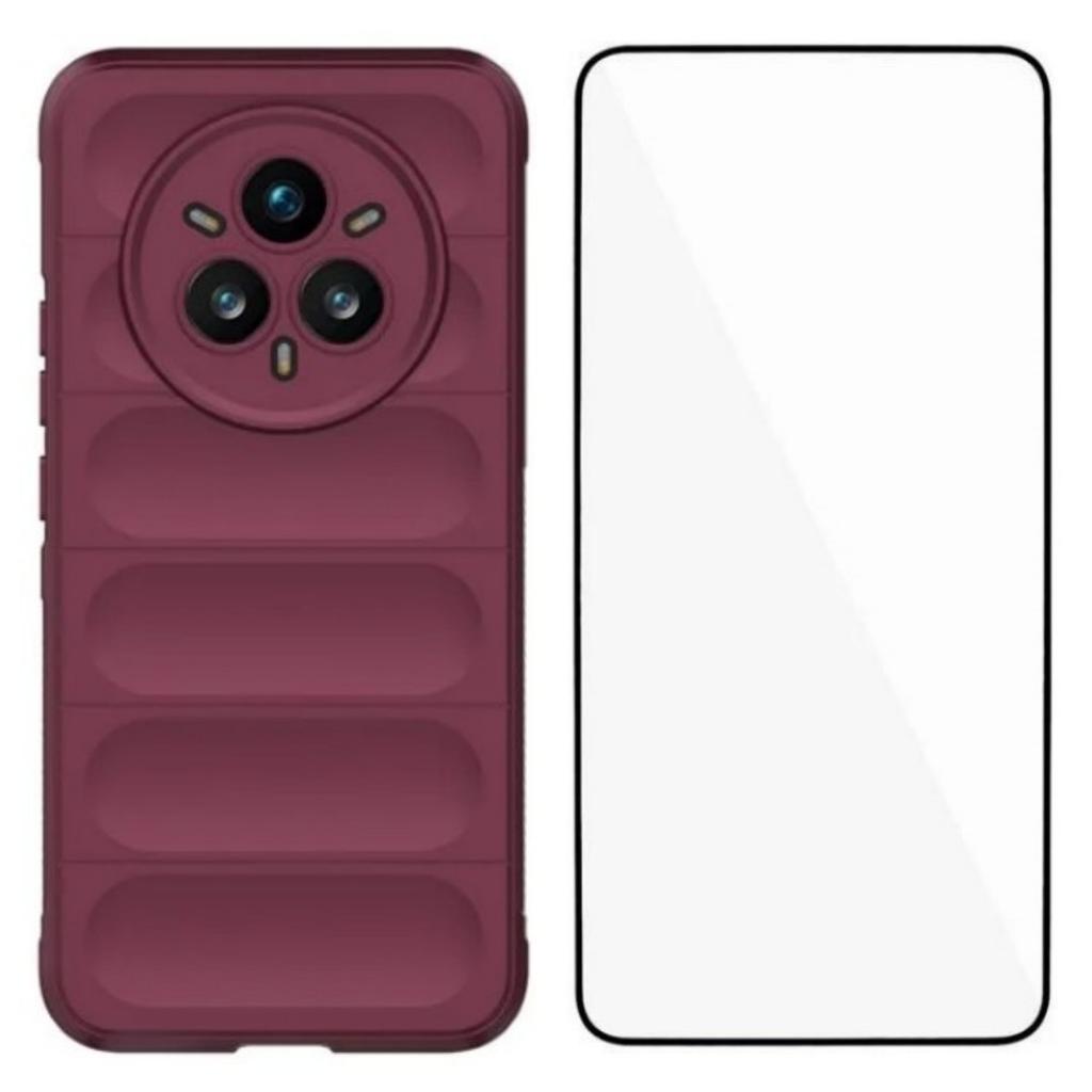 For Realme 14 Pro+ 5G TPU Case WANLONFENG HD Series Anti Slip Phone Cover with Tempered Glass