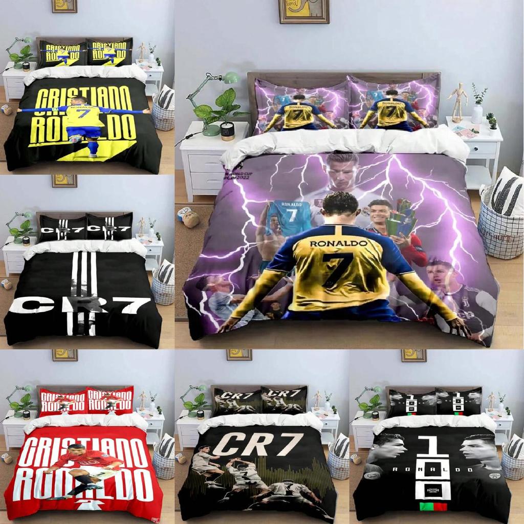 Футбольный комплект постельного белья с цифровой 3D-печатью Роналду из мягкого материала для использования в спальне и в качестве идеи для подарка