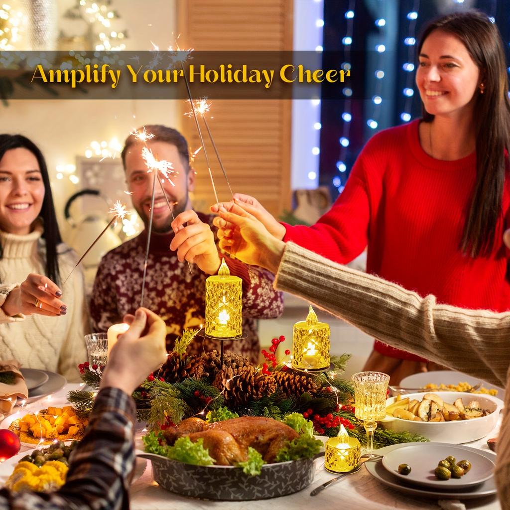 24 шт. Светодиодные электронные свечи без пламени с рисунком, Чайные свечи, Подходят для дней рождений, свадеб, вечеринок