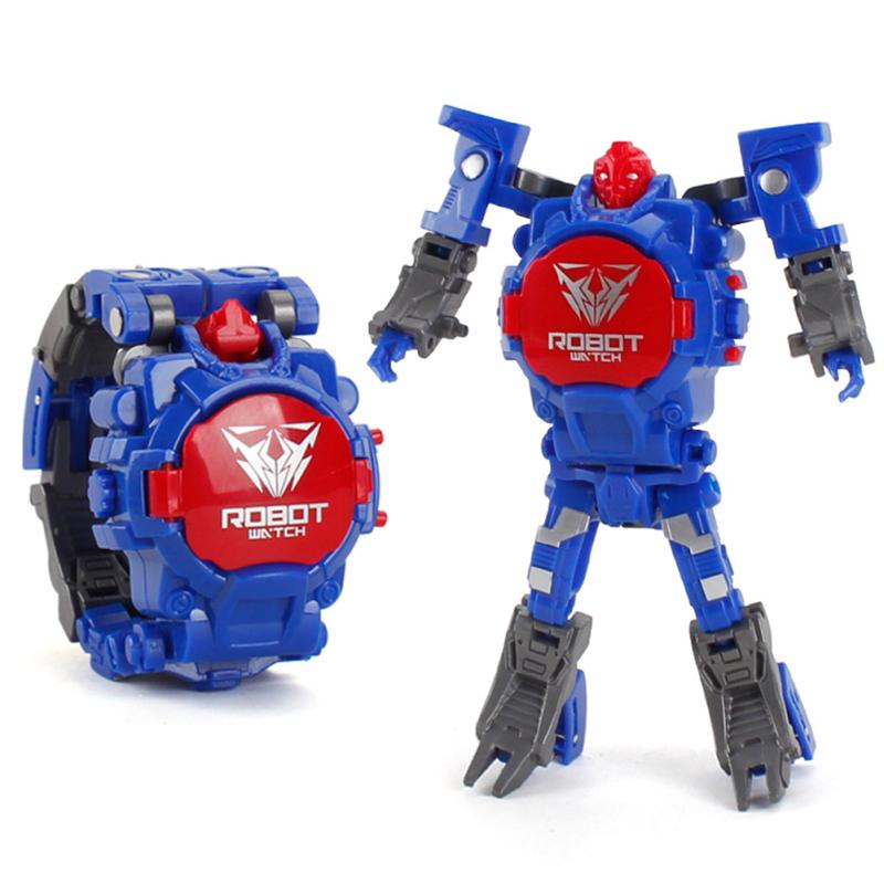 Горячий! Мультяшный робот-трансформер, электронные наручные часы с цифровым дисплеем, детские игрушки для мальчиков и девочек
