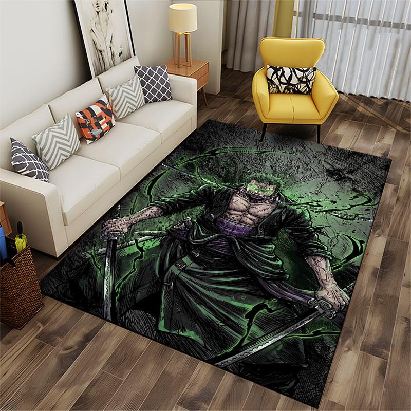Samurai Warrior with Swords suitable as a non-slip mat for the living room or bedroom sofa