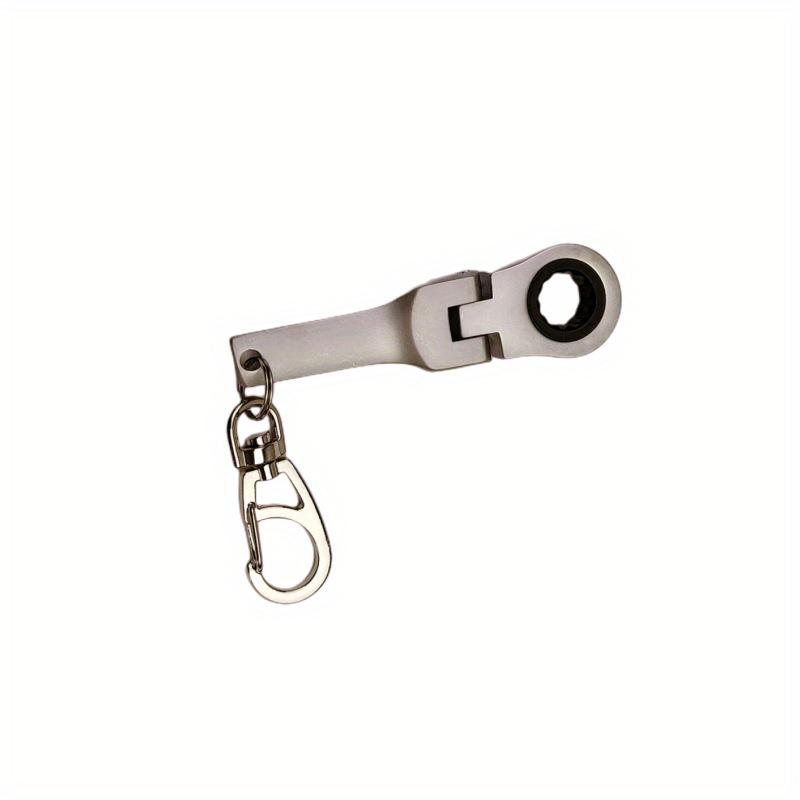 Portable Keyring 10mm Ratchet Wrench Mini Shaped JDM Metal Racing Keychain Key Chain Ring Keyring Car Accessories