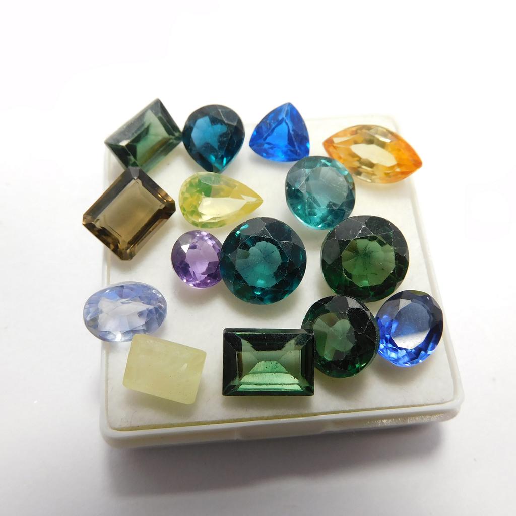 Микс цветов НАСТОЯЩИЙ Натуральный Сапфир СЕРТИФИЦИРОВАННЫЙ 15.74 Карата Свободный Драгоценный Камень Микс Форм Лот RP-89