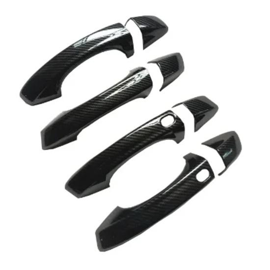 Plastic Imitation Carbon Fiber Door Handle Cover Trim for Skoda Octavia 4 IV Mk4 RS VRS Accessories Car Styling Sticker