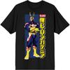 Мужская черная футболка с круглым вырезом и коротким рукавом My Hero Academia Всемогущий
