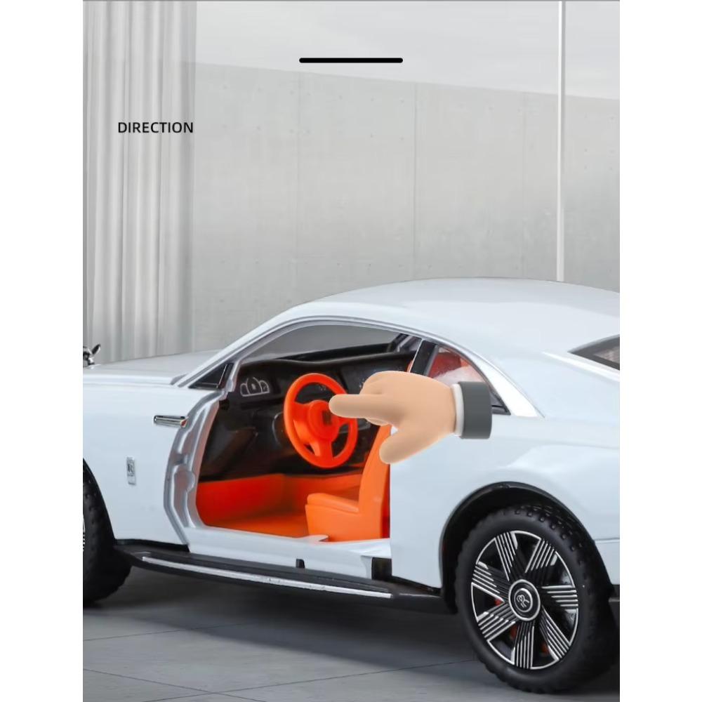 Simulation 1/24 Rolls Royce Spectre Super Car Alloy Model with Sound Light Collection Miniature Voiture Children Boy Toy Vehicle