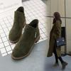 2022 Autumn/Winter Women's Frosted Short Boots: British Martin Style, Fashionable Thick Heel, Trendy Cotton Boots.