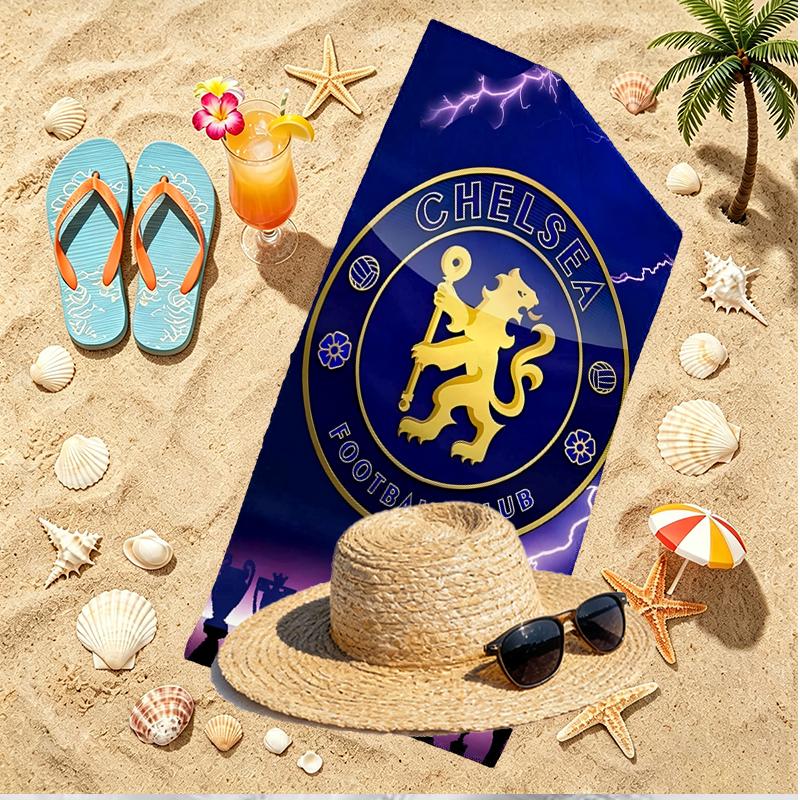 Chelsea F.C Print Beach Towel, Versatile Lightweight Absorbent Beach Towel for Pool Surf Yoga Bathroom, Perfect Birthday Holiday Gift
