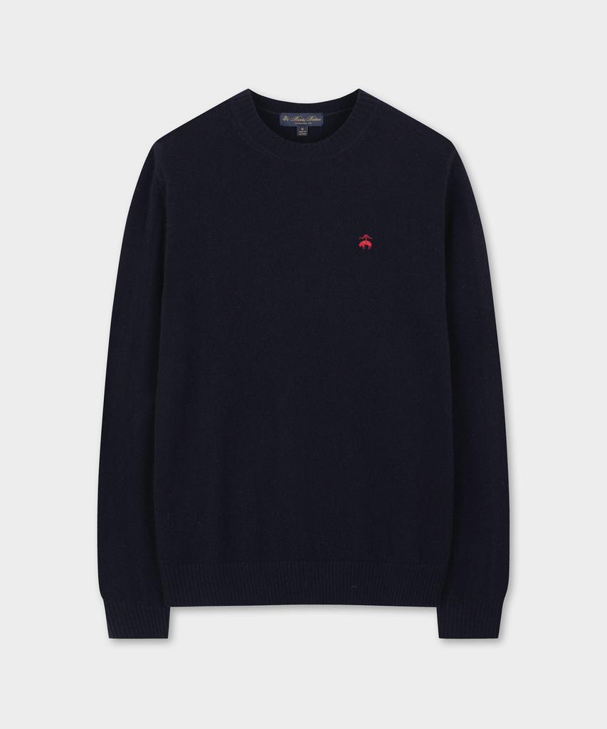 BROOKS BROTHERS [Heritage] Wool Cashmere Solid Sweater (Navy) (Bbwrmhg412)