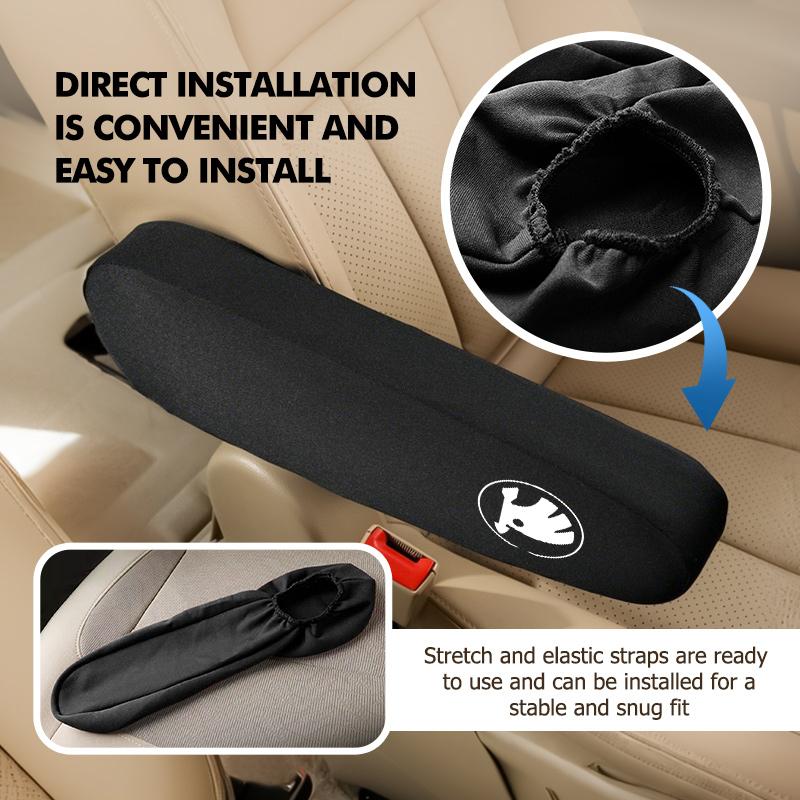 AAABT1 Car Seat Armrest Cover Soft Comfortable Elastic Cloth Accessories For Skoda Kamiq MK3 Roomster Rapid Kodiaq Karoq Fabia Enyaq