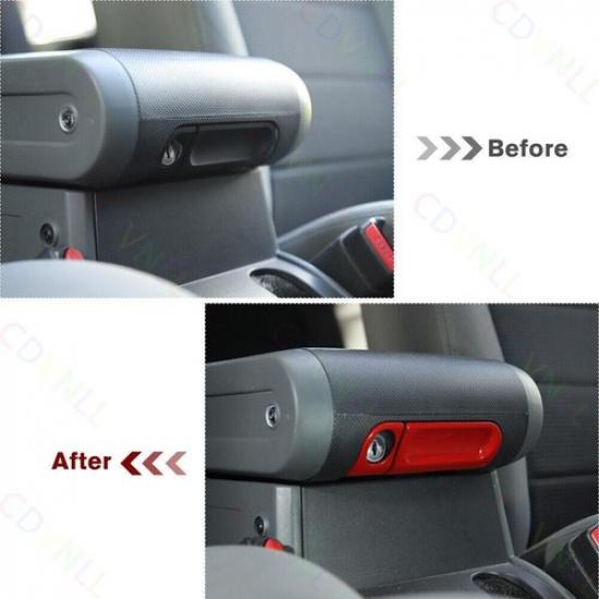 Панель отделки крышки подлокотника центральной консоли для Jeep Wrangler JK 2007-2010 Ярко-красный