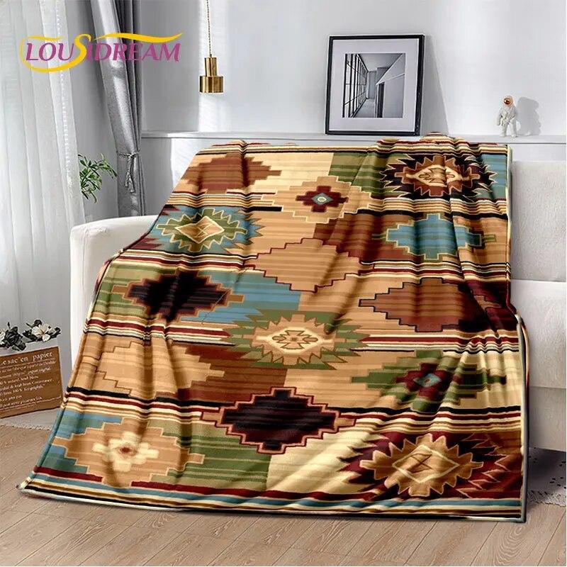 Nordic Bohemia Persia Series Soft Plush Blanket,Flannel Blanket Throw Blanket for Living Room Bedroom Bed Sofa Picnic Leisure
