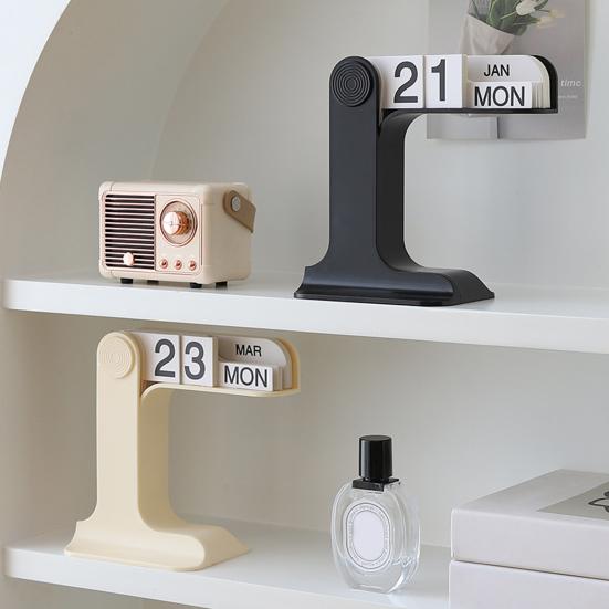 Перекидной вечный календарь 2024-2025 Пластиковый настольный календарь Ежемесячный еженедельный органайзер Ежедневный график Планировщик настольного украшения Домашний офис Декор