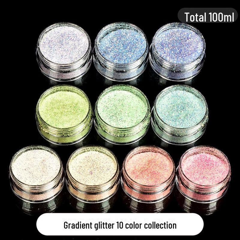 Dreamy Summer Glitter Mix: Hexagonal Sequins, Laser, and Fine Glitter In DIY Hemp Material.