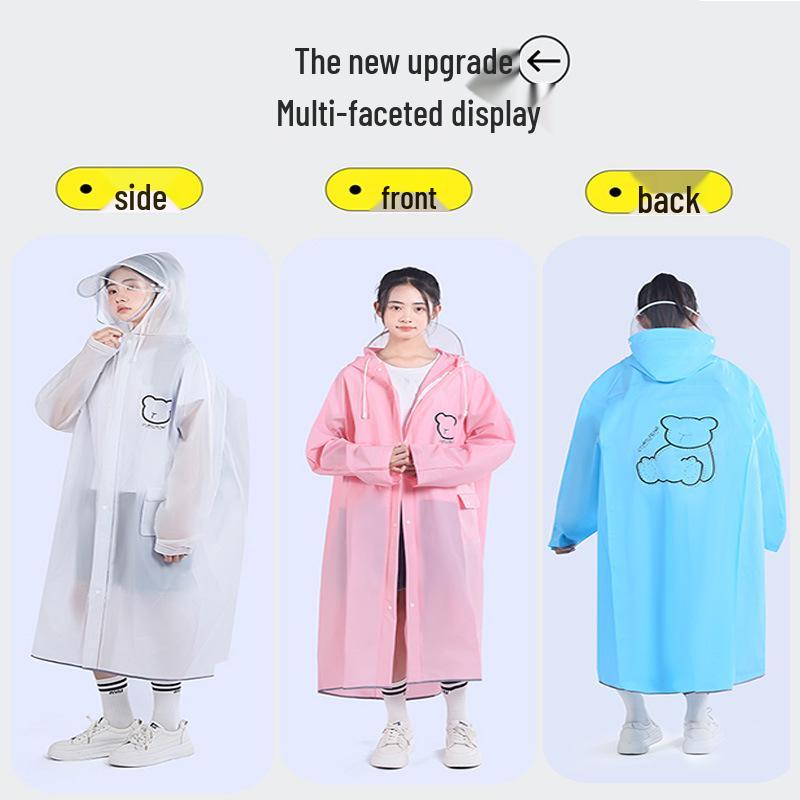 Плащ с двойным козырьком и чехлом для рюкзака для детей школьного возраста