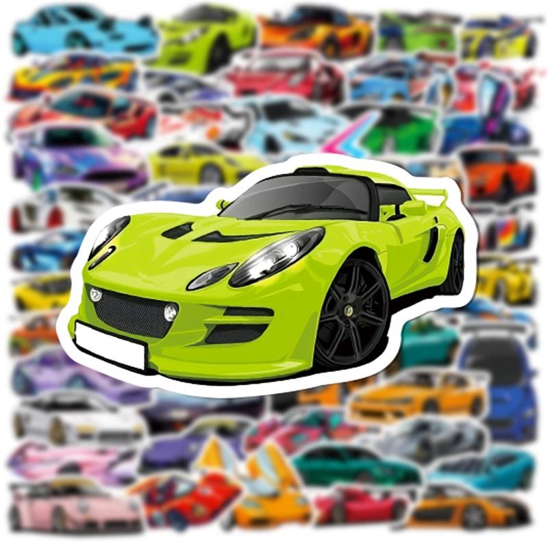 10/30/50PCS Colorful Super Car PVC Sticker Aesthetic Sticky Decoration Scrapbooking Korean Stationery School Supplies