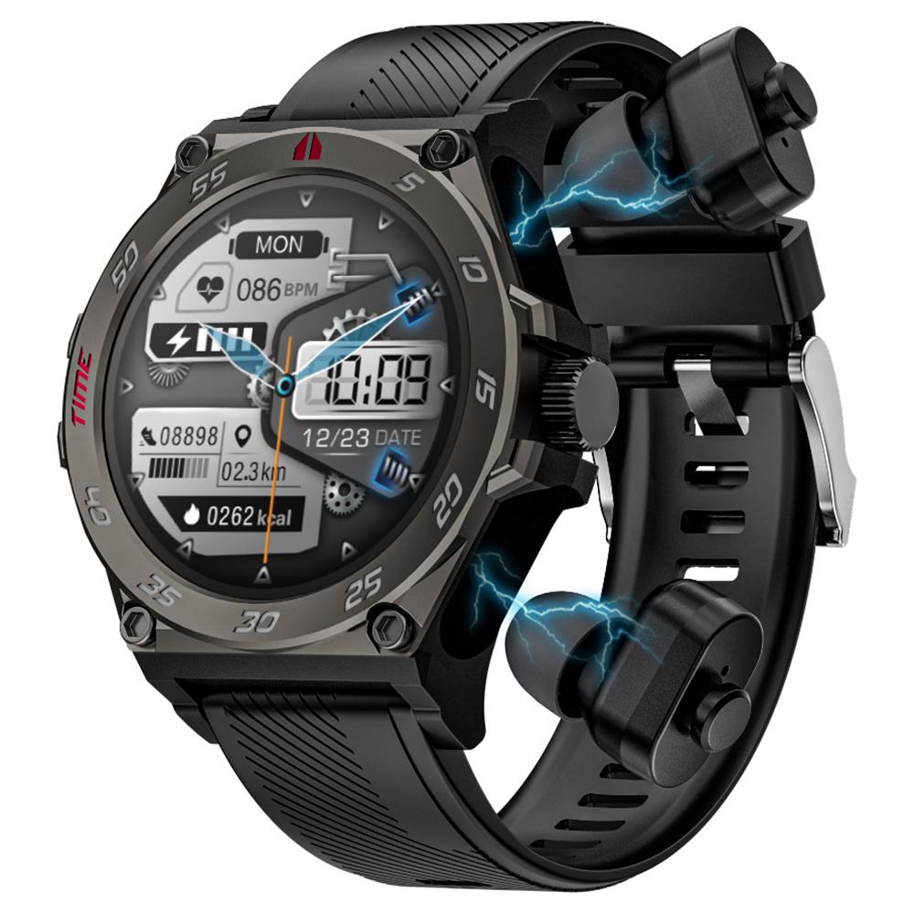 LC18 2-в-1 1,53-дюймовый AMOLED-экран Монитор сердечного ритма Умные часы + TWS Bluetooth-совместимые наушники