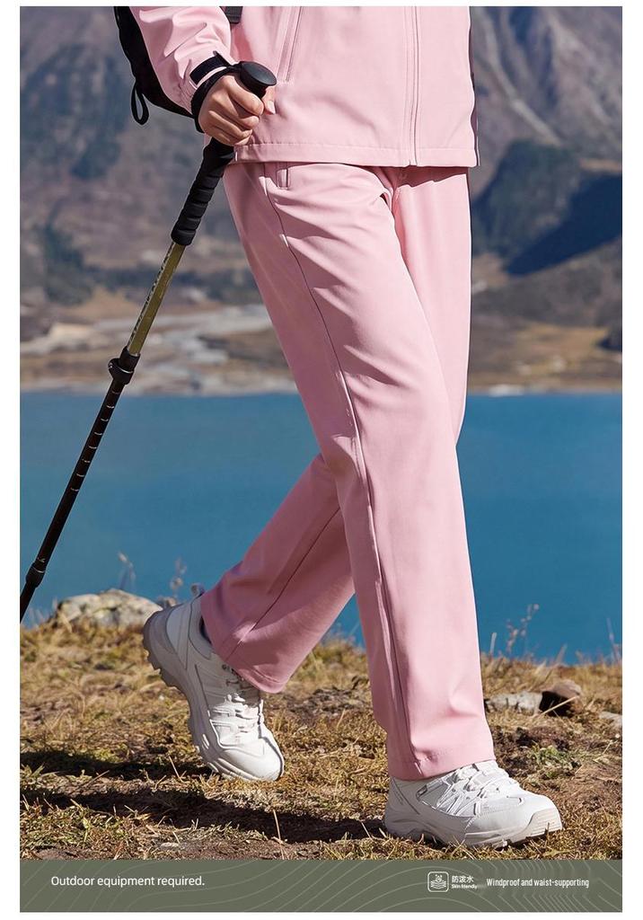 Kids' Spring/Autumn Softshell Hiking Pants, Windproof & Waterproof, Straight-Leg, Unisex for Older Children