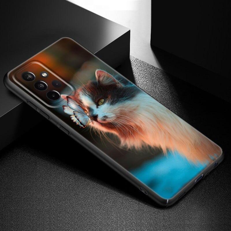 Милый кавайный чехол для телефона с котенком и кошкой для Samsung Galaxy A21 A30 A50 A52 S A13 A22 A32 A33 A53 A73 5G A11 A12 A31 A51 A70 A71 A72