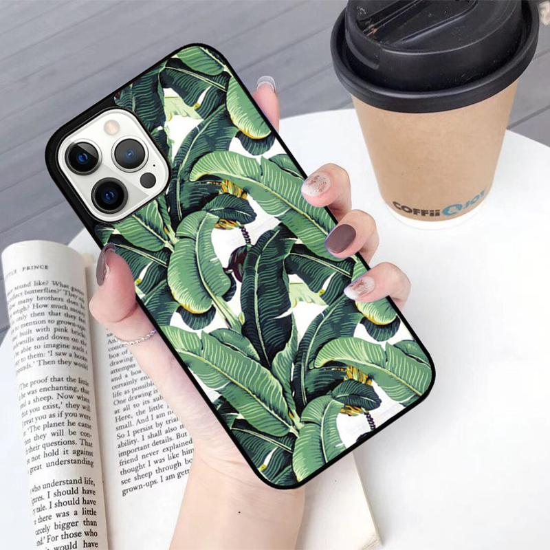 Чехол для телефона с банановым листом для iPhone 17 Air 13 12 14 15 16 Чехол для Apple Pro Max 6S Plus Coque