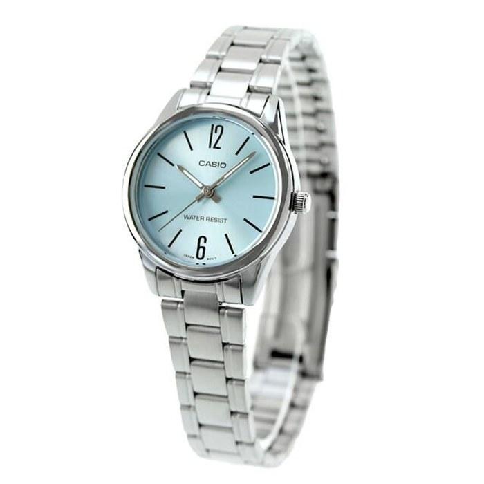 Casio Стандартный Чип Casi Кварцевые Женские Часы LTP-V005D-2B Небесно-Голубые