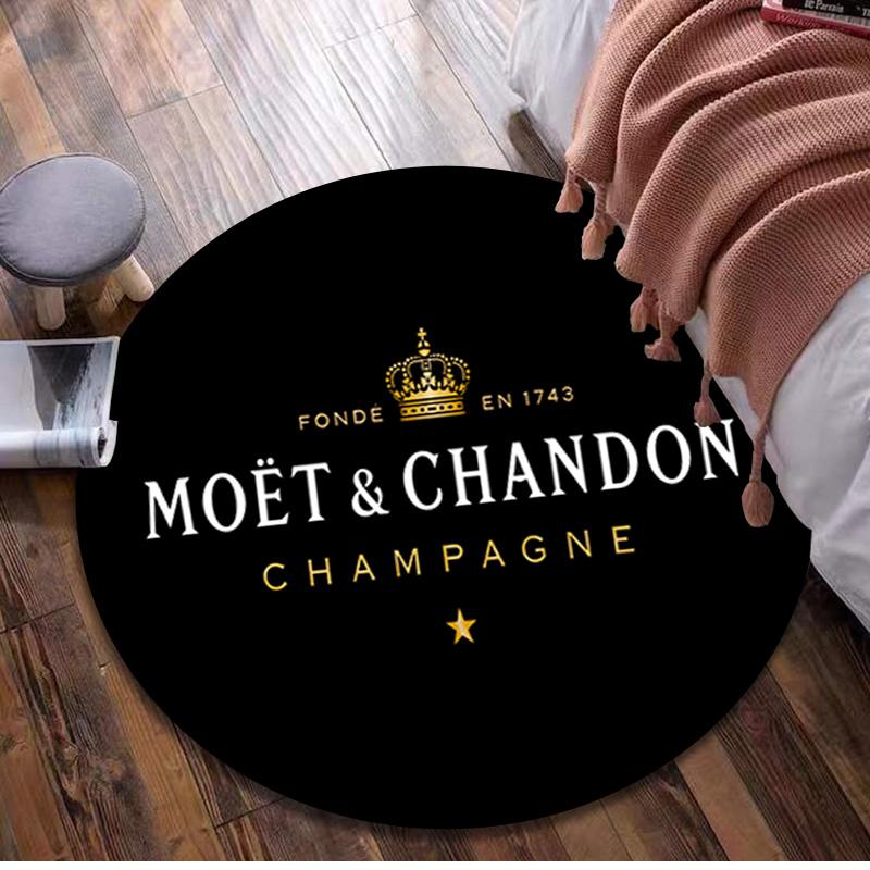 Moet Chandon Circular Rug - Office Decorative Carpet For Living Room Bedroom Door Mat Floor Rug Computer Chair Area Rug