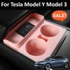 Силиконовый Держатель-Стаканчик Для Хранения Для Tesla Model Y Model 3 Центральная Консоль Автомобиля Держатель Для Стакана Коробка Для Хранения Автоаксессуары