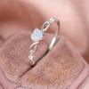 Silver Color Ring Inlaid Shining Opal In Heart Shape Silvery Or Rose Golden Pick A Color U Prefer High Quality Valentine's Day Gift For Female