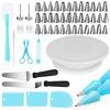 52PCS Cake Decorating Supplies Tips Kits Stainless Steel Baking Supplies Icing Tips with Pastry Bags