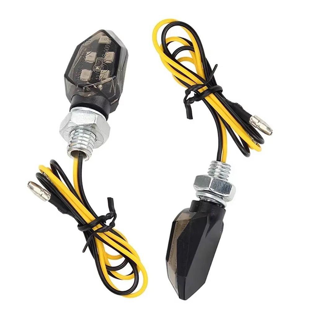 1Pair Mini LED Indicators Light Universal Amber Blinker Motorcycle Motorbike Accessory
